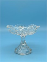 American Brilliant Cut Scalloped Crystal Compote