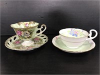 Crafton and unmarked china cups and saucers