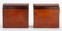 Pair of Hinged Rosewood Tea Caddies, 19th C