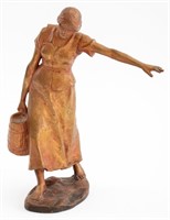 Hans Muller Water Carrier Bronze Sculpture