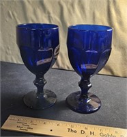 Pair of Cobalt 7" goblets