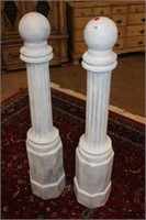 Shabby Painted Post with domed finial top