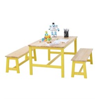 VEVOR Kids Table and Bench Set, Toddler Table and