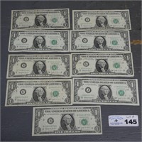 (9) Joseph Barr $1 Bills