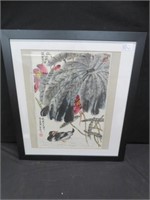 FRAMED ORIENTAL PICTURE QI BAISHI