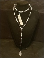 Black & White Freshwater Pearl Tassle Necklace