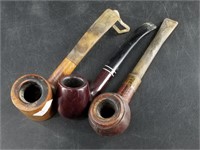 A Collection of several old tobacco pipes, used