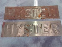 Two "Hyster" Steel Signs - 15"