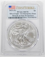 2021 (S) TY 1 SILVER EAGLE - EMERGENCY ISSUE - PCG