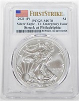 2021 (P) TY 1 SILVER EAGLE - EMERGENCY ISSUE - PCG