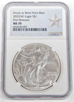 2022 (W) SILVER EAGLE - NGC MS70 FIRST RELEASES