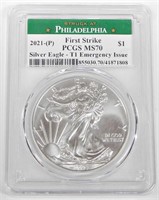 2021 (P) TY 1 SILVER EAGLE - EMERGENCY ISSUE - PCG