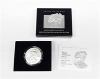2023-W BURNISHED SILVER EAGLE in BOX with COA
