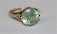 14k yellow gold Light Blue Gemstone Ring with