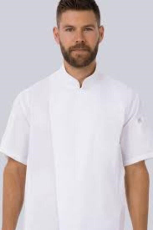 Chefworks Mens Short Sleeve Chef Coat Size Large