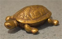 Vintage Brass Turtle Trinket Box