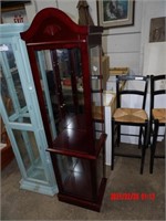 BROWN CURIO CABINET  MISSING FRONT TOP FRONT GLASS
