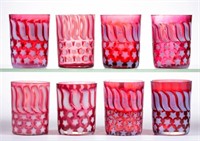 L. G. WRIGHT STARS AND STRIPES TUMBLERS, LOT OF