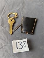 Lord Patent Made in Italy Keychain in Leather Case
