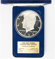 Coin 1996 1 Troy Half Pound Pure Silver JFK Coin