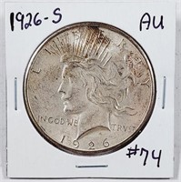 1926-S  Peace Dollar   AU