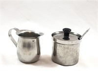 Small Stainless Steel Creamer and Sugar