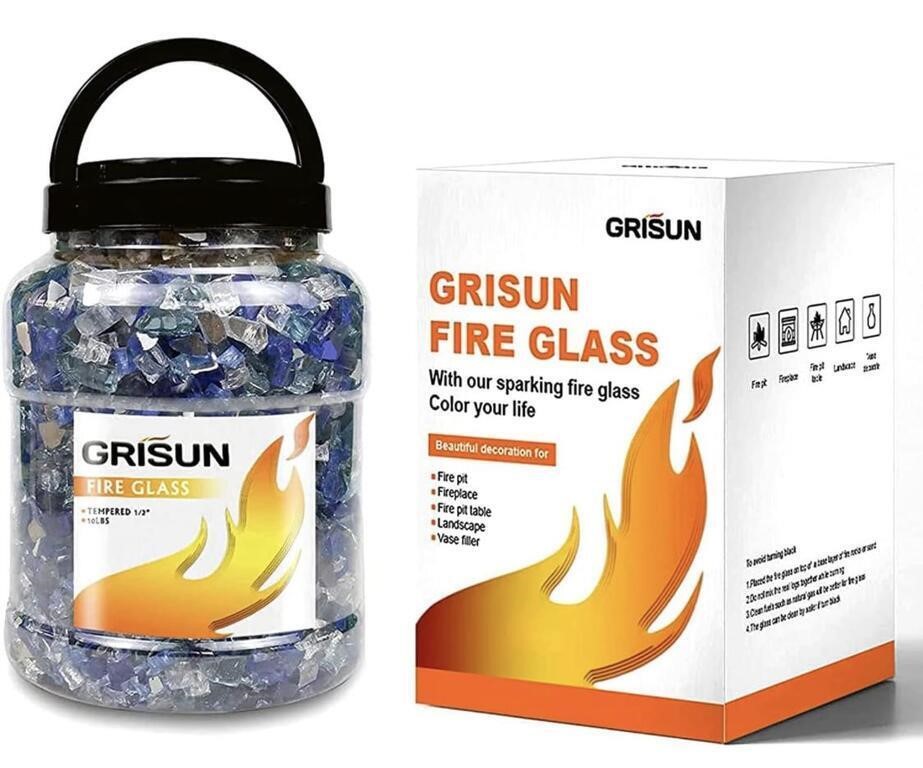 GRISUN FIRE GLASS 10LB PALE -OPENED