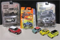 Jeep/Mini Cooper Toy Car Collection - 3 in Package