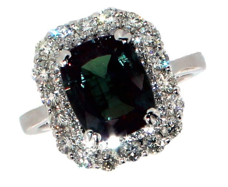 14k Gold 4.96 ct Alexandrite & Diamond Ring