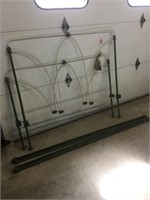 Full size metal bed frame with side rails