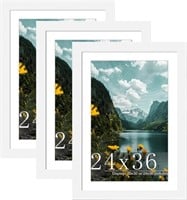 Picrit 24x36 Picture Frame 3 Pack, White Poster