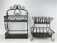 Metal Hanging Shelf and 2 Tiered Stand