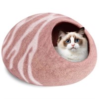 MEOWFIA Cat Bed for Large Cats - Wool Cat Cave
