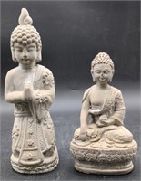 (O) Buddha Statues. Stone 12 inch largest