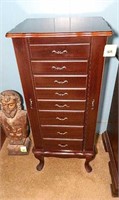 Wooden Jewelry Cabinet - No Contents 15 x 18 x 40