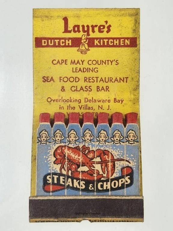 LAYRE'S DUTCH KITCHEN FEATURE MATCHBOOK