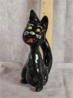 6.5" BLACK GLASS CAT FIGURINE