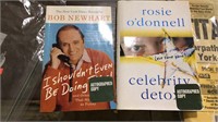 Autographed books by Bob Newhart and Rosie