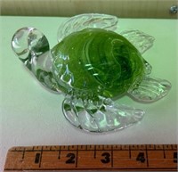 Glass Sea Turtle paper weight