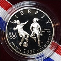 1996 US Olympic Soccer Proof Half Dollar MIB