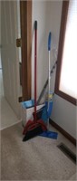 Assorted house cleaning items - broom and