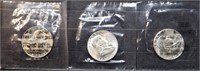 (3) Franklin Silver Half Dollars Graded Unc. 60