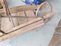 Yoke Harness and old iron wheel barrel