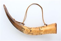 Rare Australian Colonial Carved Horn Scrimshaw,