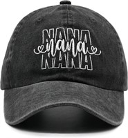 Embroidered Nana Vintage Cap Black for women
