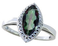 Marquise Cut 2.66 ct Mystic Topaz & Diamond Ring