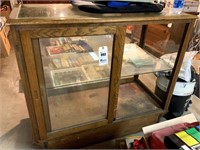 Vintage Glass Display Counter w/ Sliding Doors