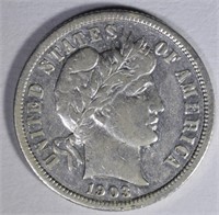 1903-S BARBER DIME  AU