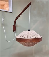 TEAK WITH STRING SHADE WALL SCONCE