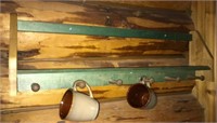 Wood Kitchen Tea Cup Rack Shelf